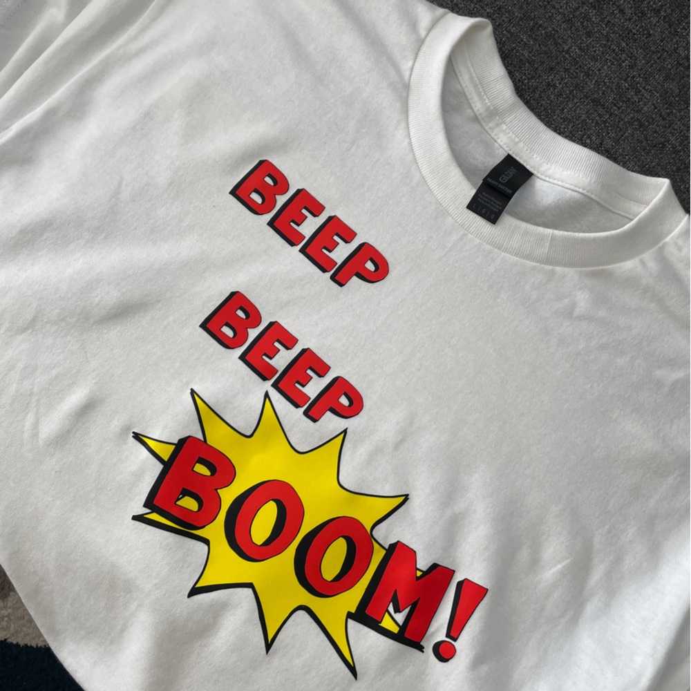 Beep Beep boom! Get ready to turn heads with this explosively hilarious t-shirt!